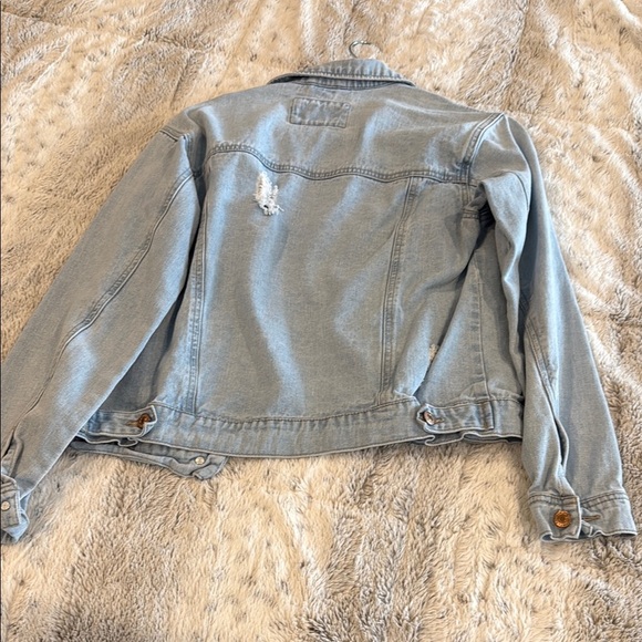 Light Blue Distressed Denim Jacket - Picture 2 of 2